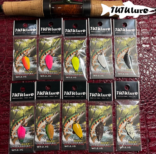 TUTUlure新品Trout Assassin2.1克鳟鱼马口纯铜彩色路亚虹鳟亮片