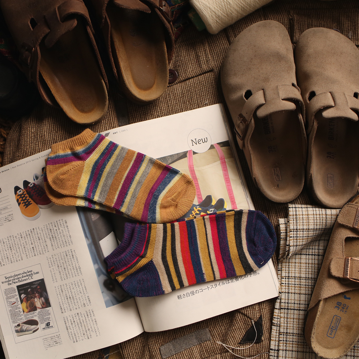 并线潮流透气吸汗棉线船袜