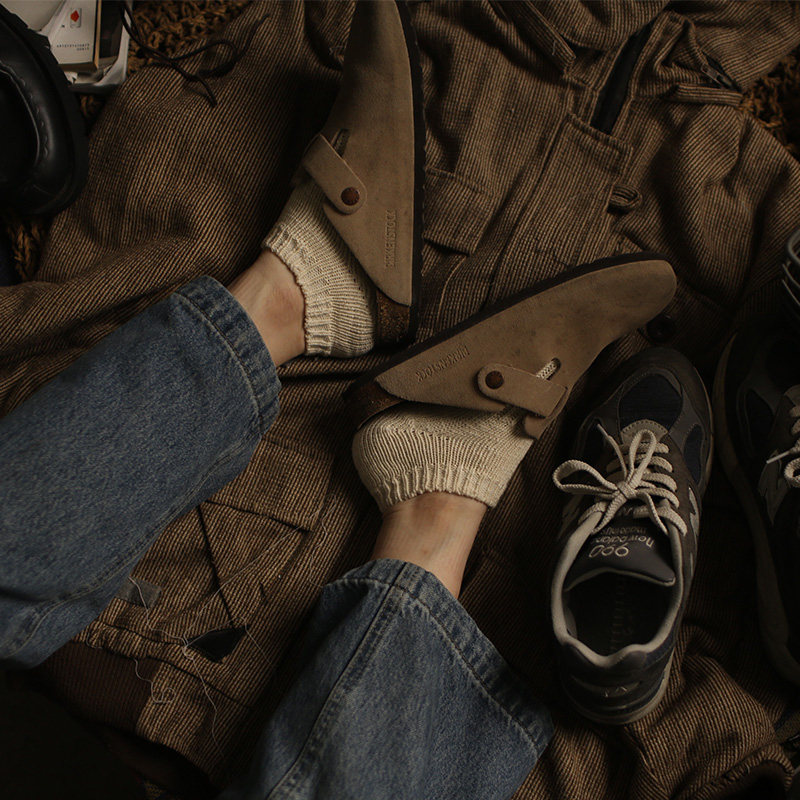 夏季日系加厚粗线复古风原棉女短袜 美式咔叽工装肌理感厚船袜子,女士内衣/男士内衣/家居服,短袜,淘宝优惠券,粉丝福利购,淘宝优惠卷