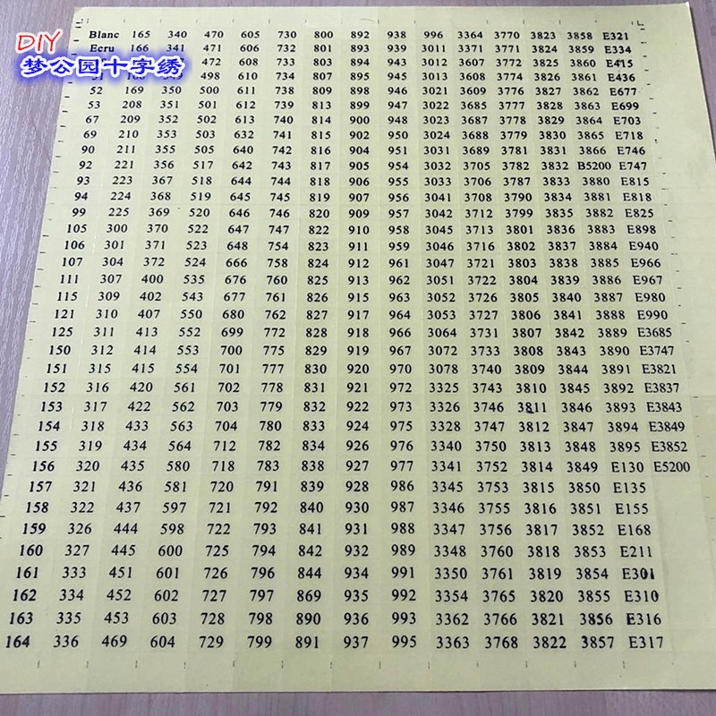 DMC线号贴(3元/2张) 编号胶贴 透明标签贴447号