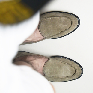 透气反绒牛皮 零磨合便鞋 Loafer绅装 乐福鞋 软底 昱谷®手工便鞋