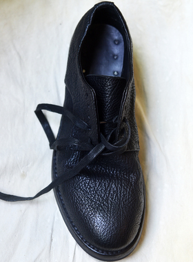 昱谷®vibe山脉纹马皮小皮鞋 日潮先锋摩登小尖头固特异Derby皮底