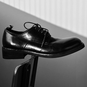 昱谷®先生四季 手工Derby 中古水洗小牛皮 缝制 通勤商务休闲皮鞋