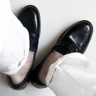 row风摩登乐福鞋 日潮小尖头 轻质薄底 昱谷®旧化洗水马皮便鞋 新