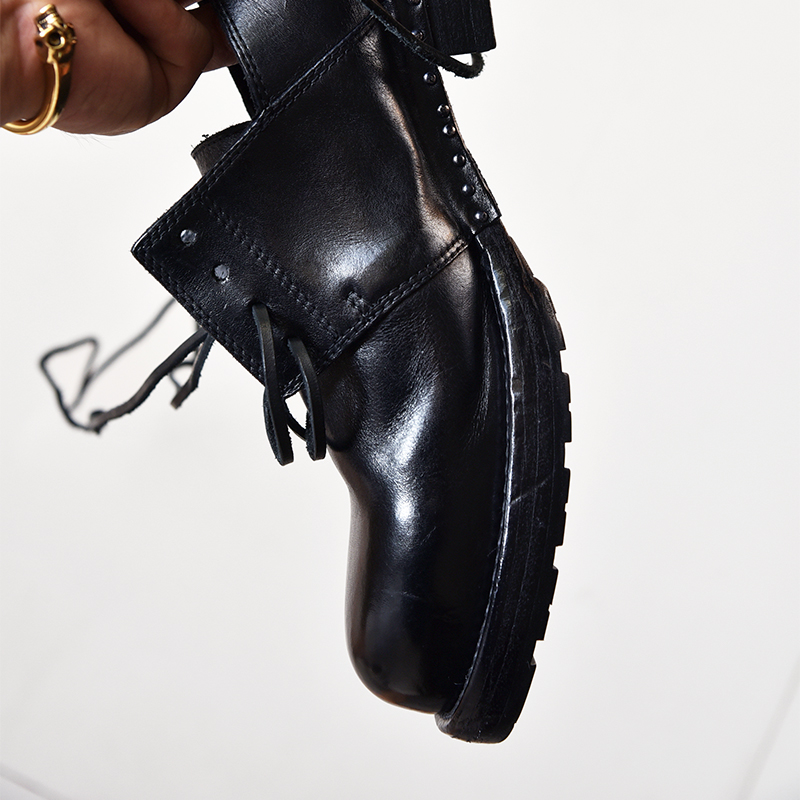 vibe手作原宿Derby铆钉大头厚底