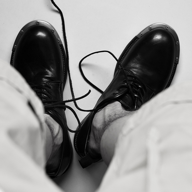 手作先锋洗水马皮德比鞋不锈钢