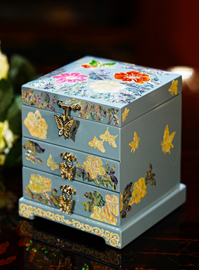 【本尼家】JH21非遗好物螺钿漆器首饰盒中式珠宝收纳盒情人节礼物