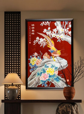 【本尼家】YZ78非遗好物扬州漆器彩螺挂屏《锦绣春晖》玄关壁挂