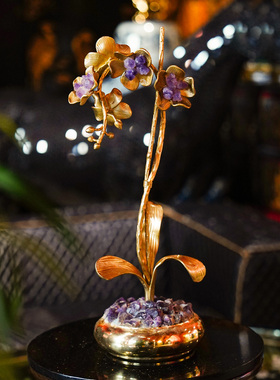 【本尼家】HY67现代轻奢装饰“兰花”桌面摆设玄关摆件