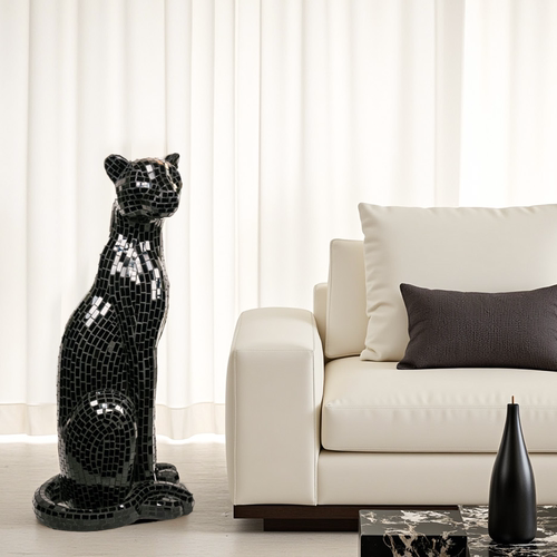 小号豹子手工贴片玄关摆件装饰