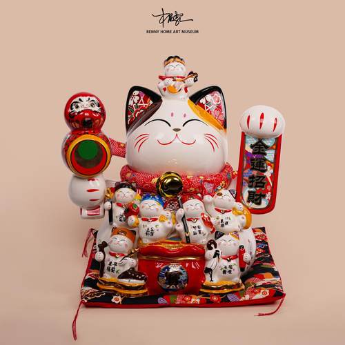 招财猫乔迁入伙礼品公司前台大气