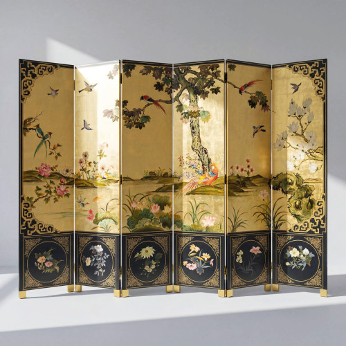 【本尼家】TS991新中式花鸟屏风高200*宽50cm*6片