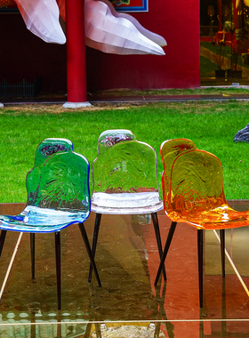 【本尼家】TY95亚克力透明彩色凳INS高颜值创意家用餐厅背靠椅子