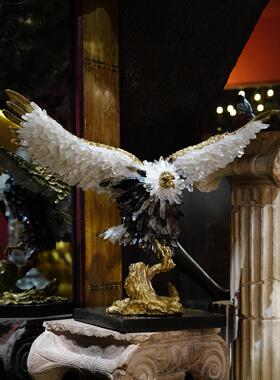 复古仿真老雄猎鹰雕塑树脂摆件