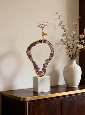 【本尼家】HY143新中式轻奢创意《福禄吉祥》鹿装饰玄关桌面摆件