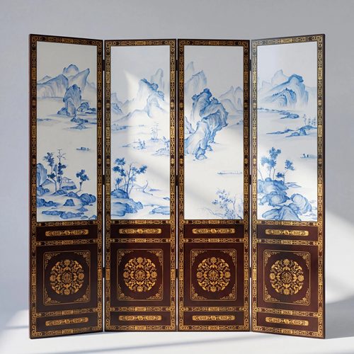 【本尼家】TS406山水图折屏高200*宽50cm*4片