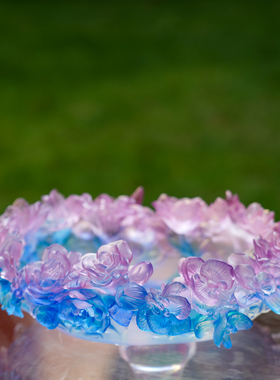 【本尼家】LL79非遗好物古法琉璃花束果盘家用客厅装饰创意摆件