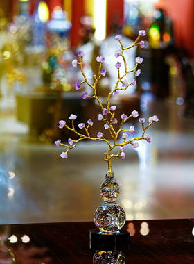 【本尼家】轻奢装饰客厅家居福禄吉祥铜配气泡水晶葫芦玄关摆件