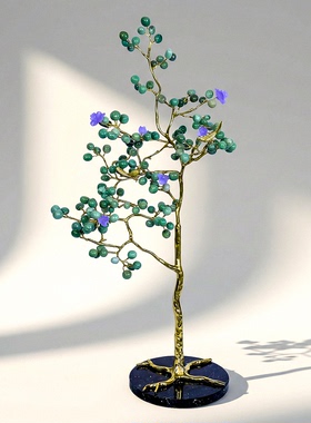 【本尼家】HY13现代轻奢装饰黄铜树家居饰品客厅走道玄关落地摆件