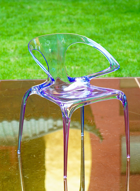 【本尼家】TY96亚克力炫彩餐桌椅轻奢家用透明靠背椅—颜色随机发