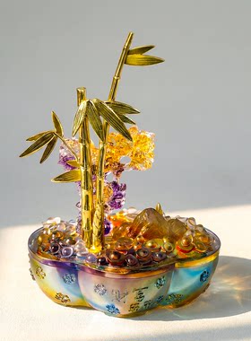 【本尼家】LL67非遗好物古法琉璃竹子节节高家居桌面装饰开业摆件