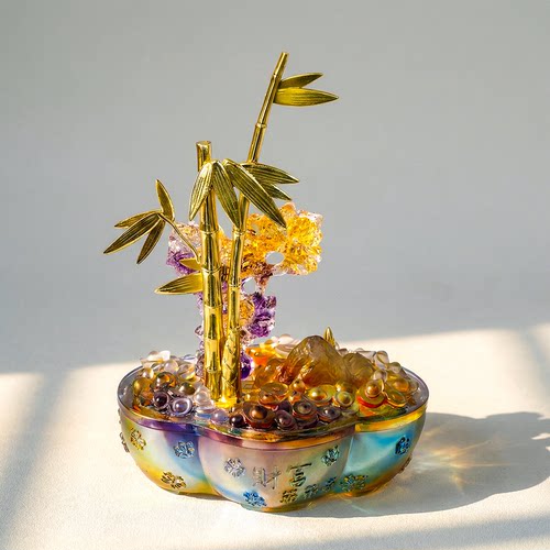 【本尼家】LL67非遗好物古法琉璃竹子节节高家居桌面装饰开业摆件