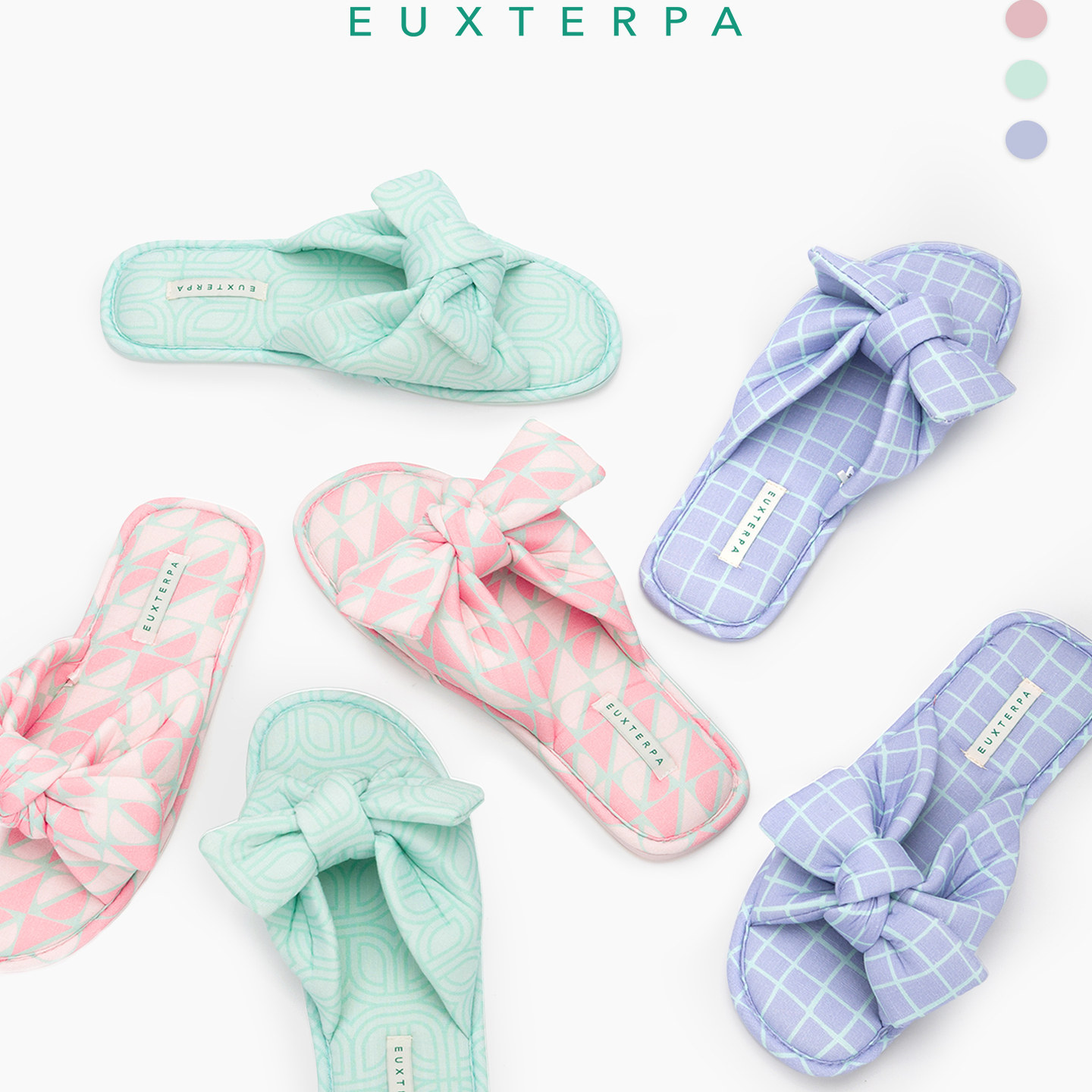 EUXTERPA欧特帕蝴蝶结夏地板防滑静音软底家居室内凉拖鞋女