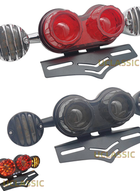 适用小牛电动车u+b/uqi+/S07复古改装双胞胎双目尾灯总成LED转灯