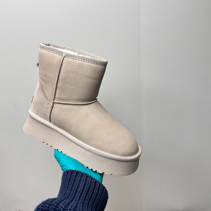 2025断码真皮秋冬新款女鞋松糕底短靴工厂牛皮拉链绒里女靴子36