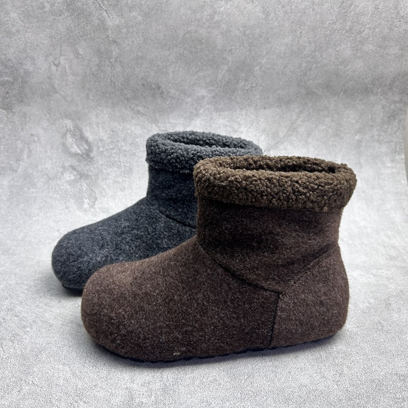 工厂2025秋冬断码绒面女鞋雪地靴厚底休闲舒适保暖时尚套脚短靴