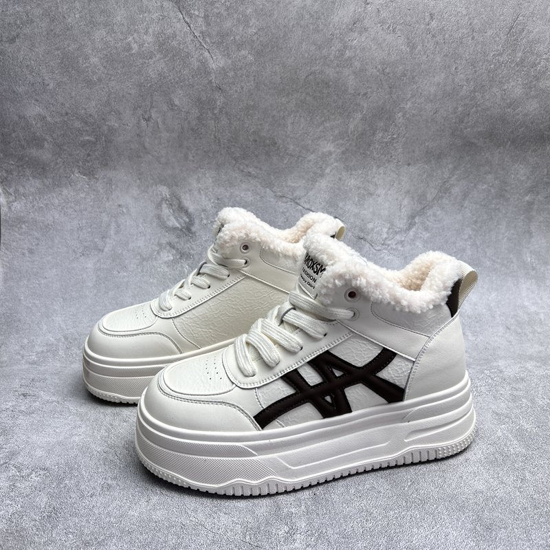 工厂2025处理冬款断码真皮女鞋雪地靴牛皮厚底系带绒里舒适女短靴