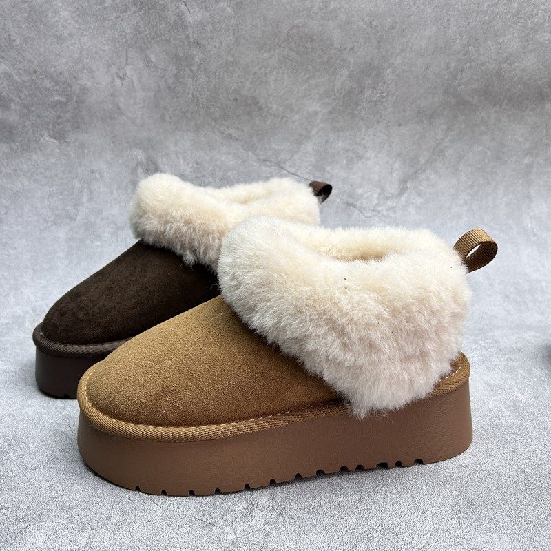 工厂2025秋冬断码绒面女鞋雪地靴厚底休闲舒适保暖时尚套脚短靴,女鞋,时尚雪地靴,淘宝优惠券,粉丝福利购,淘宝优惠卷