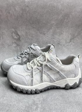工厂断码纱网运动鞋女2026夏季新款老爹鞋休闲鞋圆头松糕底德训鞋