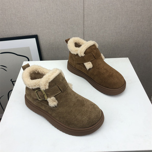 休闲舒适保暖时尚 断码 雪地靴勃肯鞋 女鞋 套脚短靴 秋冬加绒绒面新款