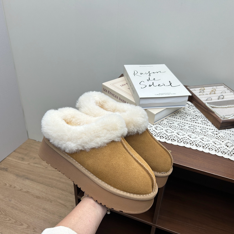 真皮秋冬羊毛口断码女鞋