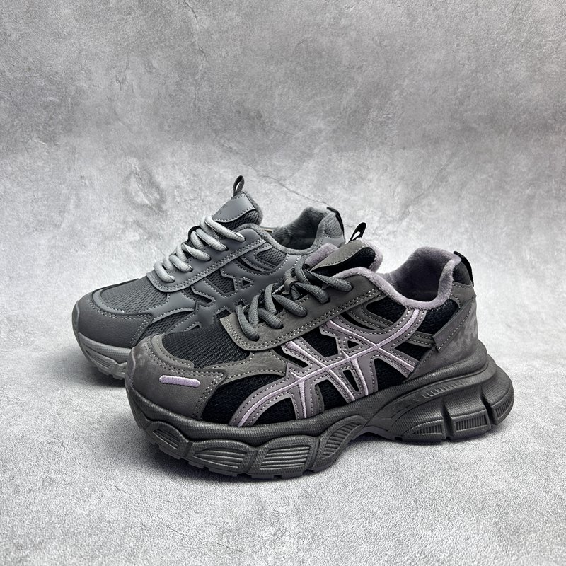 2025秋季新款女鞋超纤厚底休闲深口套脚舒适百搭加绒女棉鞋