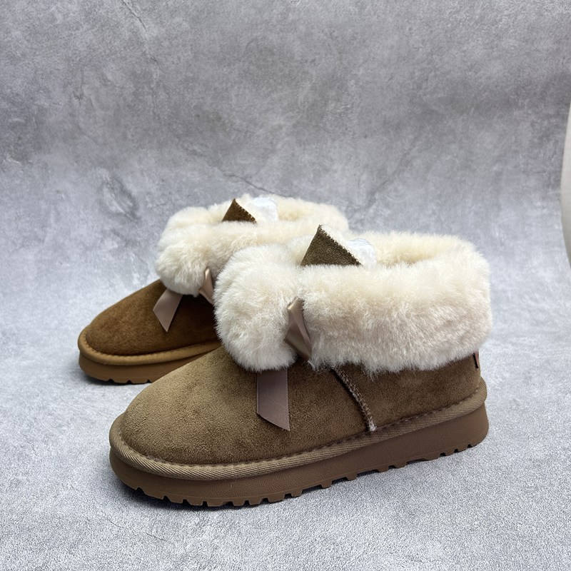 工厂2025秋冬断码绒面女鞋雪地靴厚底休闲舒适保暖时尚套脚短靴