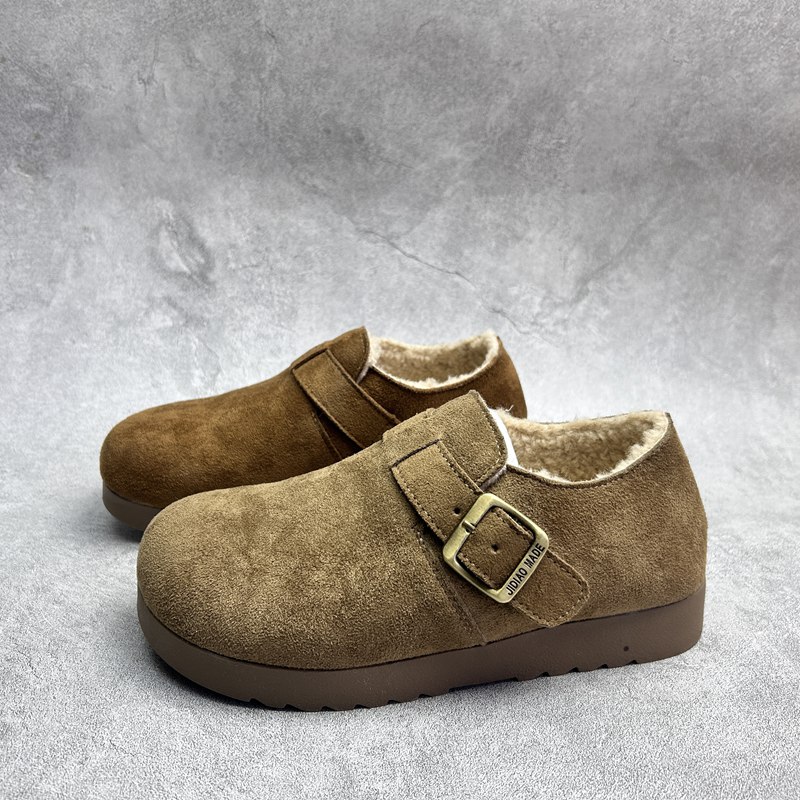 2025秋季新款女鞋绒面厚底休闲深口套脚舒适百搭加绒女棉鞋