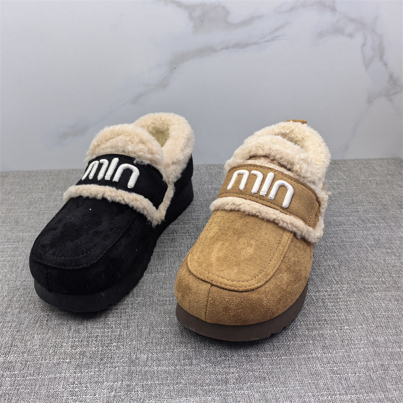 2024秋冬秋新款女鞋绒面厚底