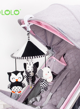 happymonkey新生儿黑白大象推车挂件吊伞床挂婴儿0-1岁安抚玩具