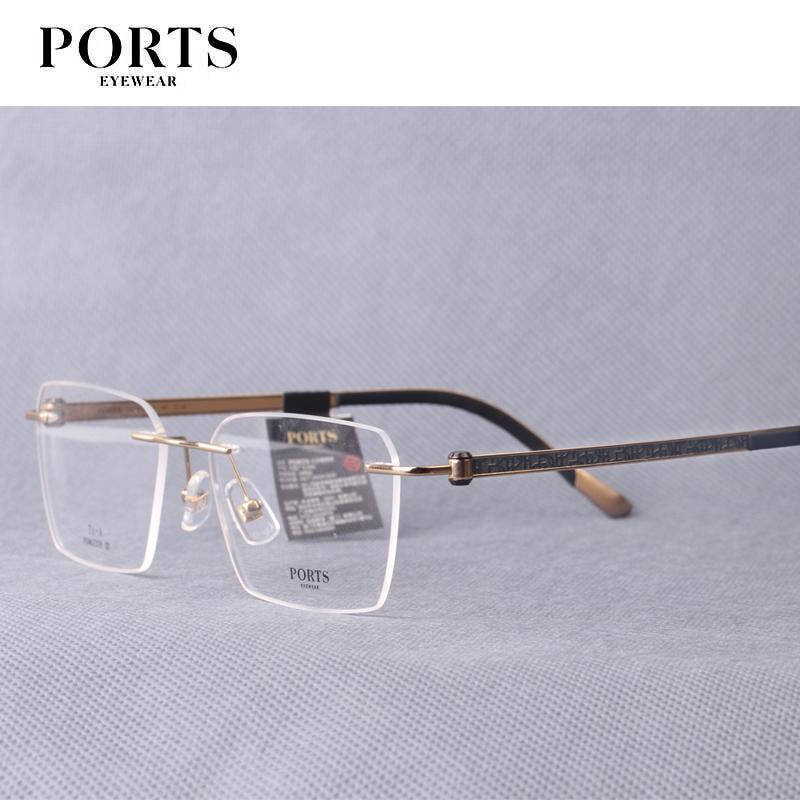PORTS宝姿无框近视眼镜时尚商务镜框男超轻钛架休闲镜框 POM62318