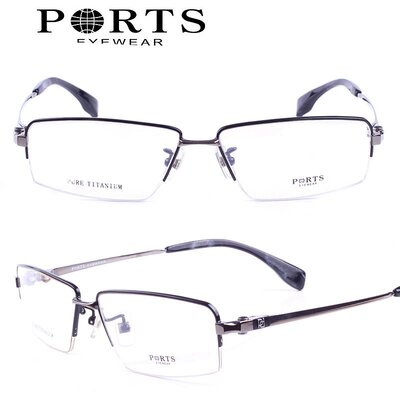 宝姿半框纯钛近视男士商务眼镜架