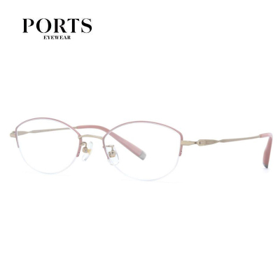 PORTS眼镜架半框框纯钛超轻多边形时尚气质女近视镜框 POF22503