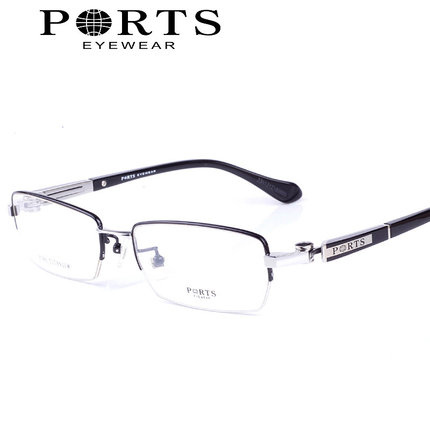 PORTS宝姿眼镜框PT2343 半框眼镜架近视男款商务经典 纯钛PT2344