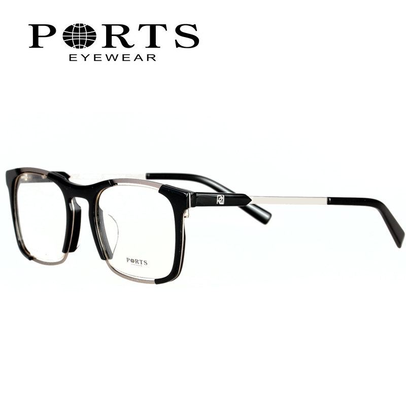 PORTS宝姿男士全框眼镜框轻近视眼镜可配镜方框镜架POM13801