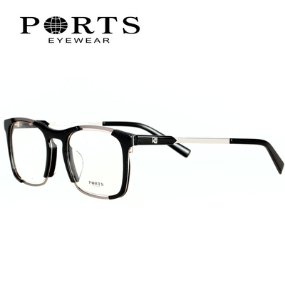 PORTS宝姿男士全框眼镜框轻近视眼镜可配镜方框镜架POM13801