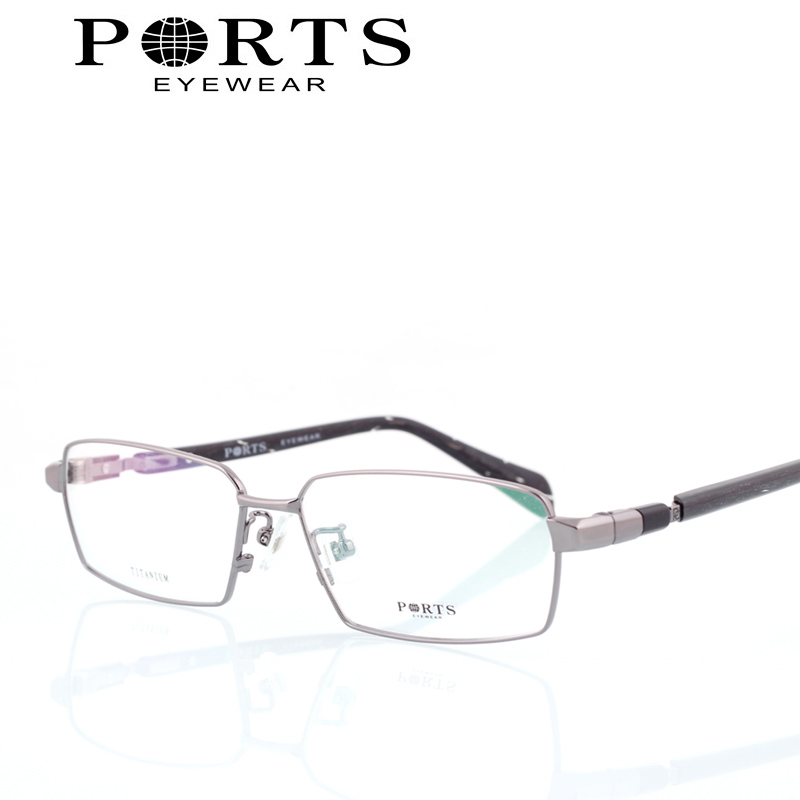 正品PORTS宝姿眼镜架全框近视镜气质男款 大框眼镜框纯钛POM12407