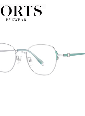 26款PORTS宝姿眼镜架女超轻纯钛全框防蓝光圆框眼镜框 POF22541