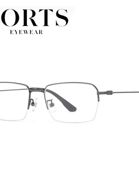 PORTS宝姿半框眼镜架男钛架防蓝光商务近视镜大框超轻 POM62516