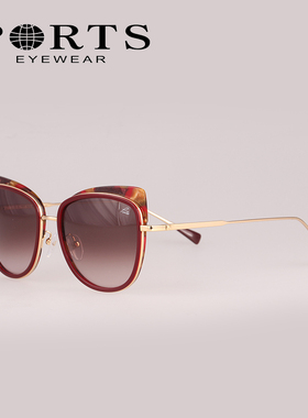 2024款PORTS宝姿太阳镜女墨镜遮阳大框猫眼个性蝶形眼镜 PSF13919